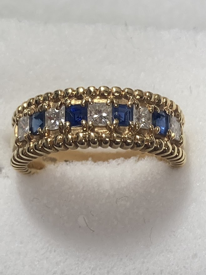 k18サファイヤダイヤリングをお買取り致しました。