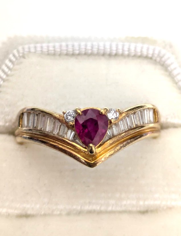 K18のルビー、ダイヤがついた指輪をお買取り致しました!