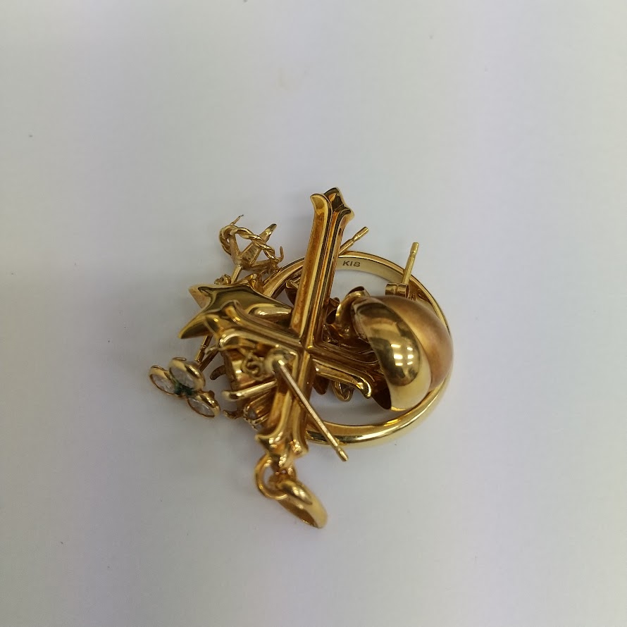 K18のリングやピアス、トップ等をお買取り致しました!