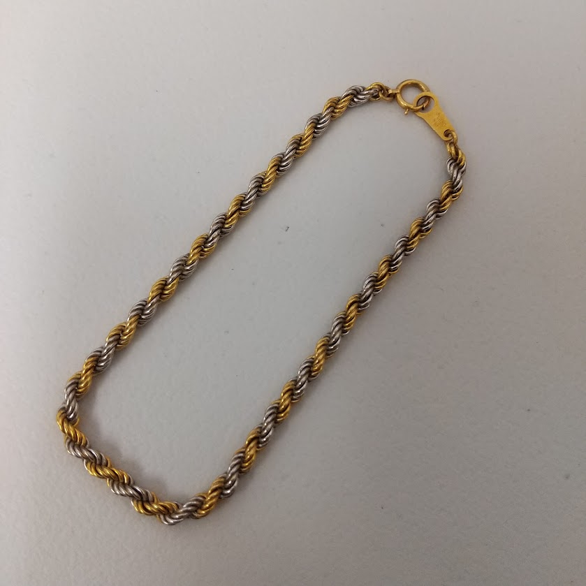 K18とPt850のコンビブレスレットをお買取り致しました!